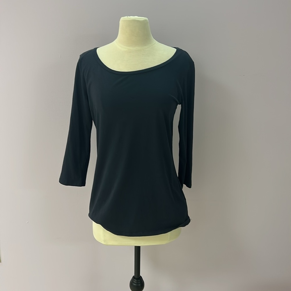 Weekend MaxMara Black Fitted 3/4 Sleeve Top